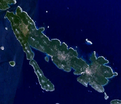 Molat szigetének műholdképe