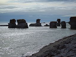 Monolitter i Archipel-de-Mingans nationalpark