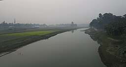 শেরপুর-ঝিনাইগাতি সড়ক থেকে তোলা মিরগী নদী।