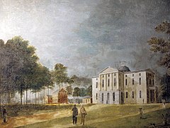 Watercolor by Jacob Marling depicting renovated state house, 1825[16]