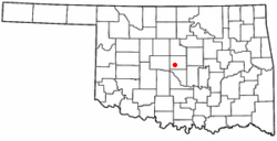 Plasare în comitatul Oklahoma și în statul Oklahoma.