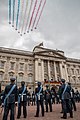 イギリス空軍100周年記念式典でバッキンガム宮殿上空でのフライパスト（2018年）