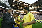 Brazilian President Lula with Ronaldinho at Wembley Stadium