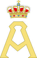 Королевская монограмма короля Бельгии Альберта I, Variant.svg