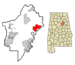 Location in St. Clair County and the state of Alabama