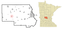 斯普林希爾在斯特恩斯縣及明尼蘇達州的位置（以紅色標示）