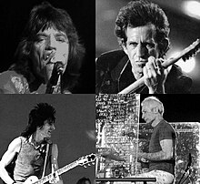 oben: Mick Jagger, Keith Richards unten: Ron Wood, Charlie Watts