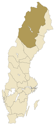Pozicija Lapplanda na karti Švedske