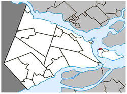 Location within Vaudreuil-Soulanges RCM.