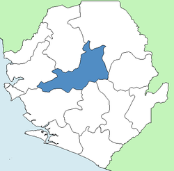 Lokasi distrik Tonkolili di Sierra Leone