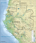 Топографічна мапа Габону