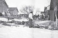 Executed Reds in Vilkkilä after the battle.