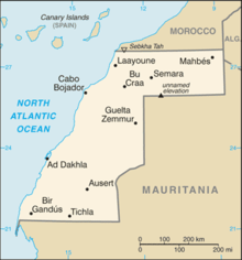 Mapa do Saara Ocidental