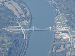 Aerial view of the William H. Harsha Bridge in 2017