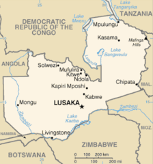 Mapa Zambii