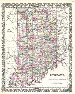 1855 Colton Map of Indiana - Geographicus - Indiana-colton-1855