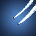 Stunt planes performing aerobatics