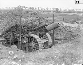 8-дюймовая гаубица Mk V около Карнуа, битва при Альберте, июль 1916 г.