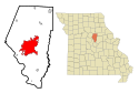 Location map of Columbia, Missouri.