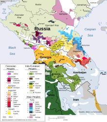 Ethnolinguistic groups in the Caucasus region Caucasus-ethnic en.svg