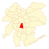 Map of the San Miguel commune within Greater Santiago