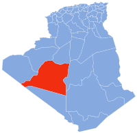 Localisation de la wilaya d'Adrar dans la carte de l'Algérie