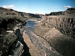 Jökulsá á Fjöllums kanjondal nedanför Dettifoss, juli 1975.