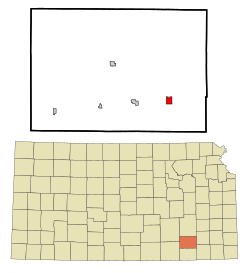 Location of Longton, Kansas