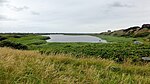 Nyminde Strøm förenande tidigare Ringkøbing Fjord med Nordsjön. Idag är det igengrundat.