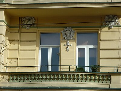 Detail of the 1st floor balcony