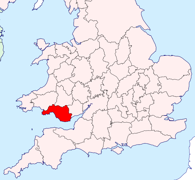 Map showing the location of Glamorgan