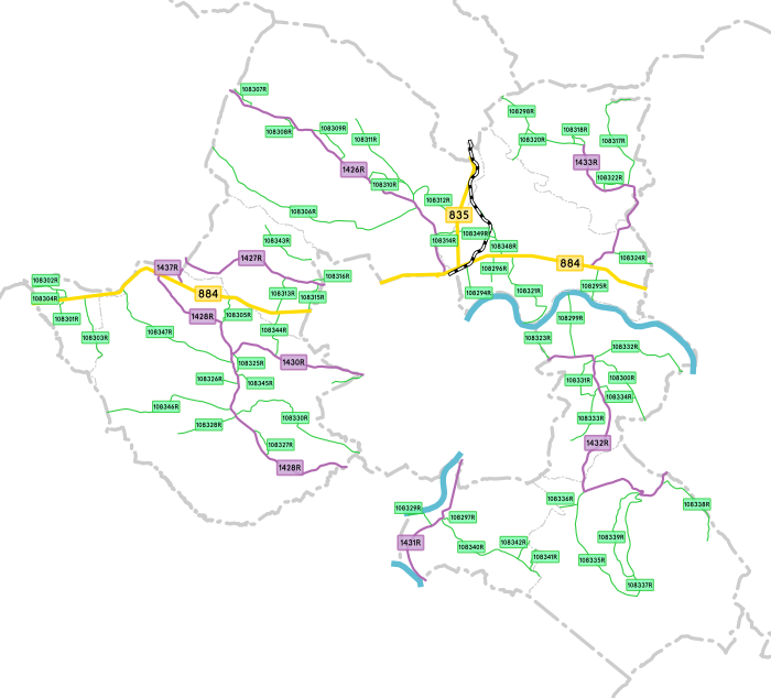 Mapa drogowa gminy Dynów