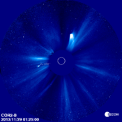 Зображення комети отримане STEREO-B через 7 годин після перигелію, 29.11.2013