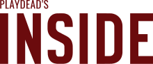 Logo du jeu titré Playdead's Inside écrit en rouge foncé.