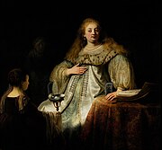 Judit en el banquete de Holofernes, obra de Rembrandt, 1634.