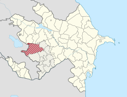 Map of Azerbaijan showing Kalbajar Rayon