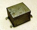 Stacked paper capacitor (Block capacitor) from 1923 for noise decoupling (blocking) in telegraphy lines