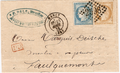Französischer Brief aus Nancy von 1873 mit zwei Cérès-Marken