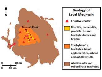 Карта, объясняющая геологию большого вулкана