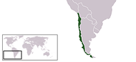 A map showing the location of Chile