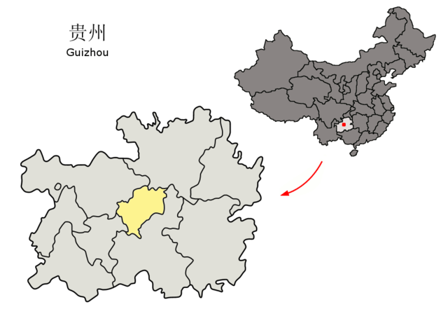 Localização de Guiyang na província de Guizhou