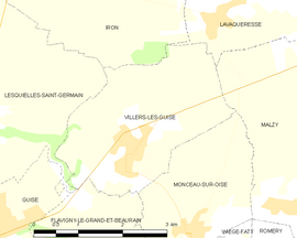 Mapa obce Villers-lès-Guise