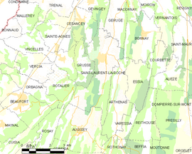 Mapa obce Saint-Laurent-la-Roche