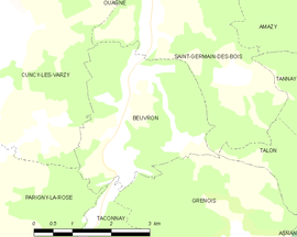 Mapa obce Beuvron