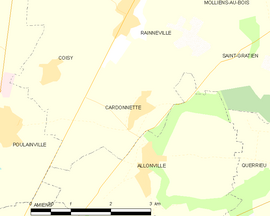 Mapa obce Cardonnette