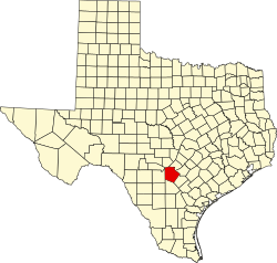Karte von Bexar County innerhalb von Texas