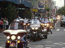 Motorcycle parade on West 54th Motorcycle parade Bwy 54 jeh.jpg
