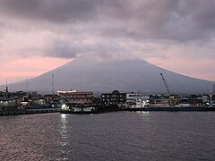 Mount Mayon sunset cloudy from Legazpi Port