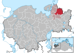 Läget för kommunen Neuburg i Landkreis Nordwestmecklenburg