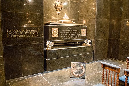 The Imperial Crypt and Chapel in the Monument to the Independence of Brazil in São Paulo, the final resting place of Emperor Pedro I (also King of Portugal as Pedro IV) and his two wives